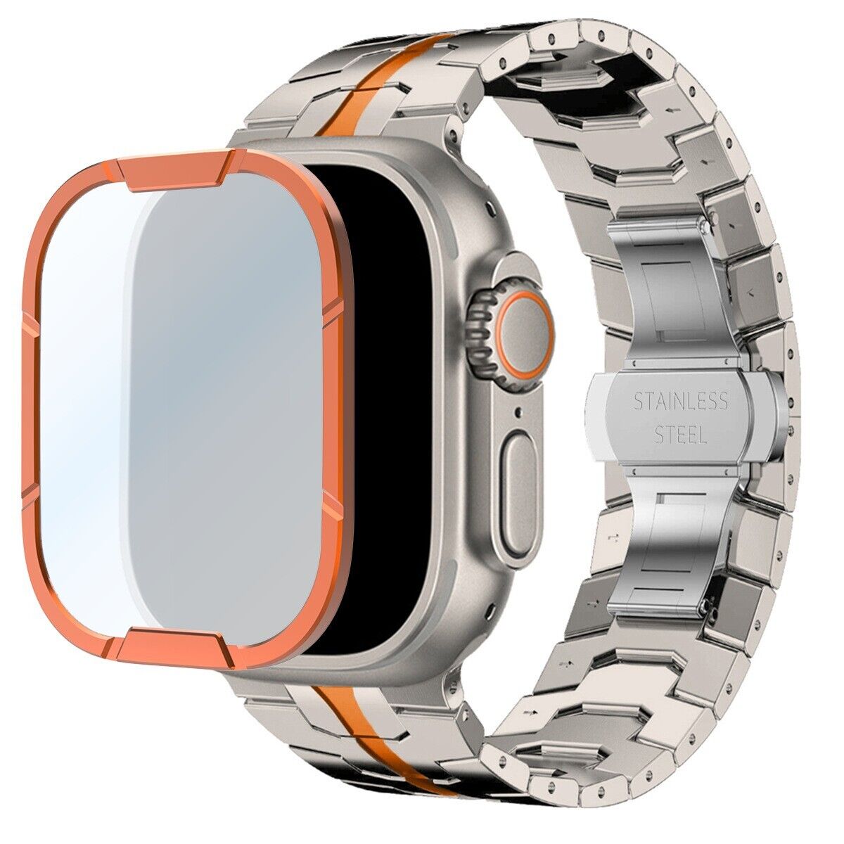 For Apple Watch Ultra 2 49mm Tempered Titanium Glass Screen Protector Cover