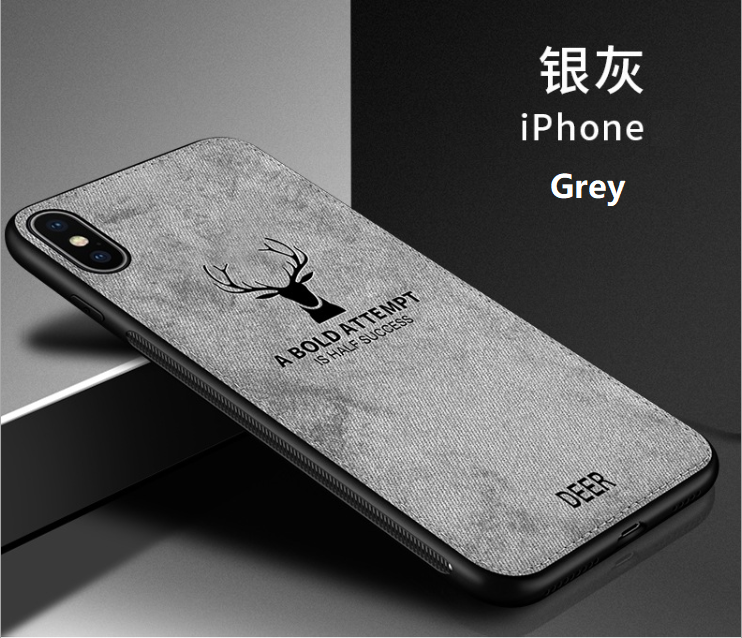 3D Deer Thin Slim Canvas Phone Case Cover For iPhone 15 14 13 12 11 Pro Max Plus