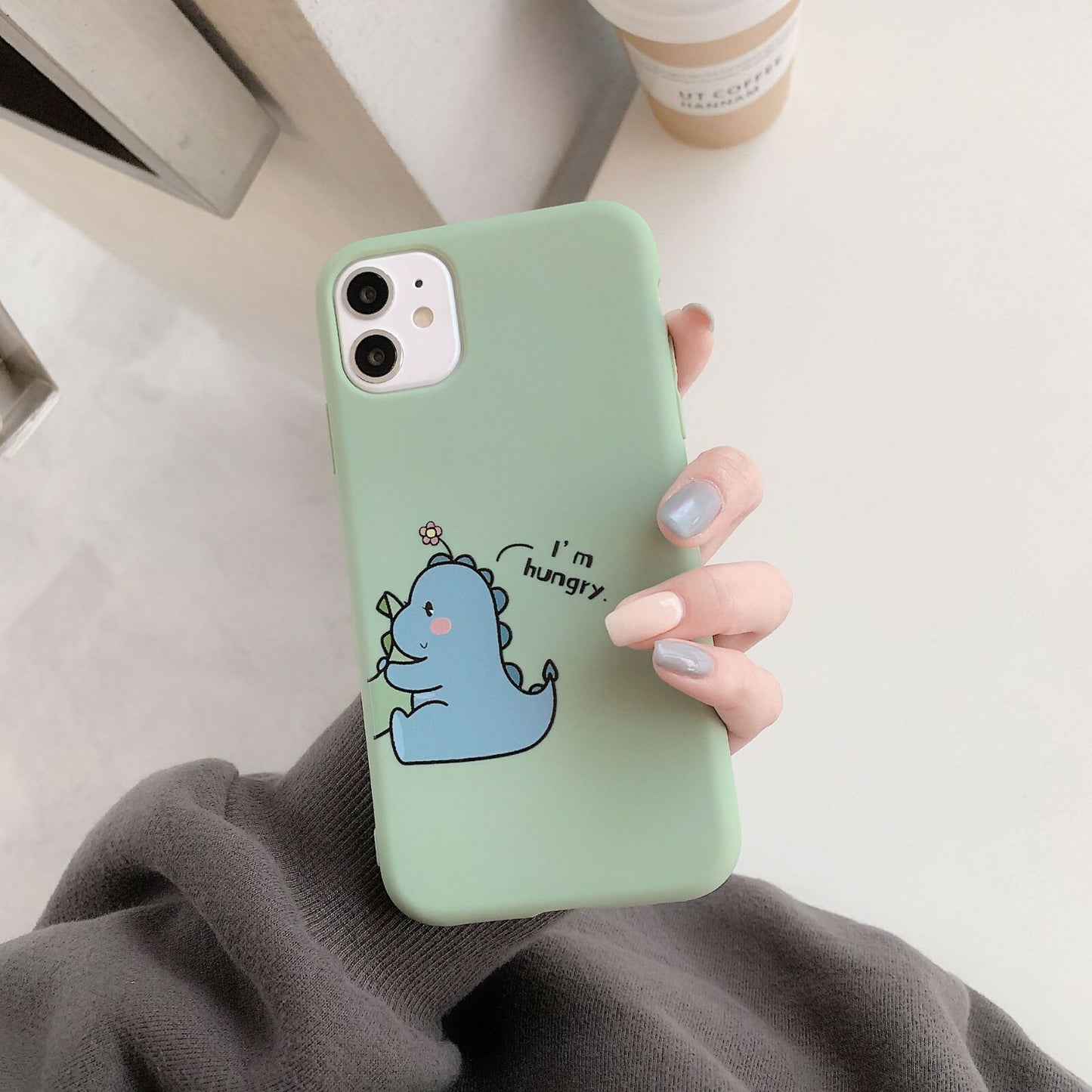 Dinosaur Couple Matching Soft TPU Blue Phone Case Cover For Huawei P Smart 2019