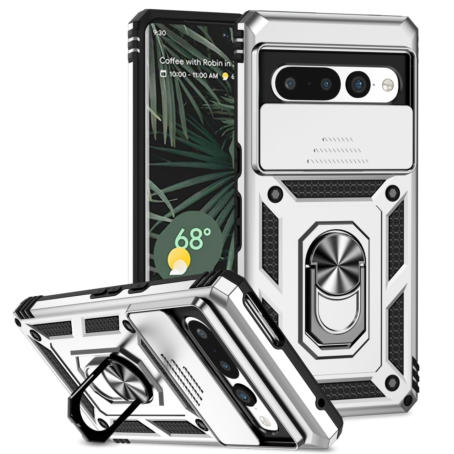For Google Pixel 7a / 7 / 7 Pro Case Shockproof Rugged Cover Ring Holder Camera
