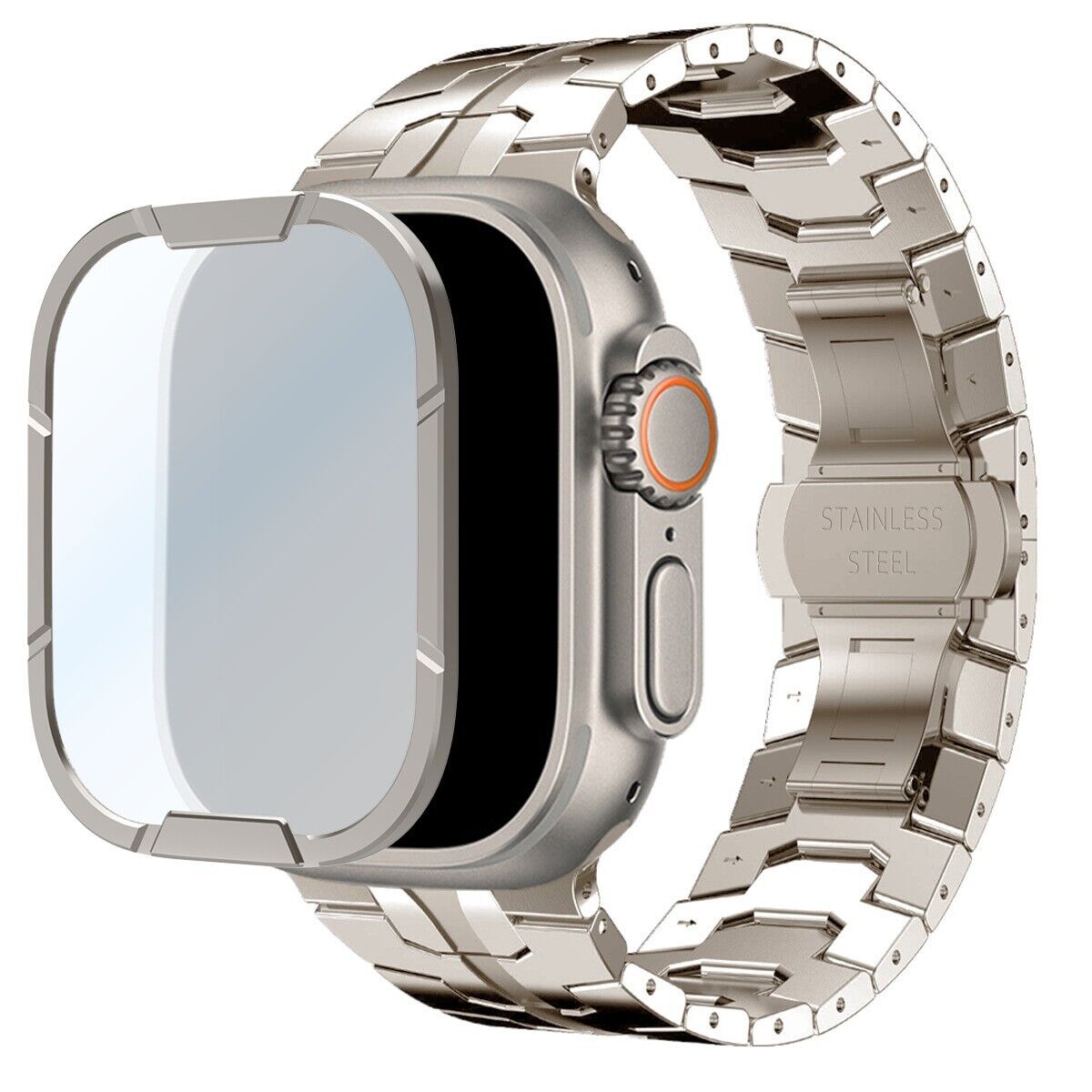 For Apple Watch Ultra 2 49mm Tempered Titanium Glass Screen Protector Cover