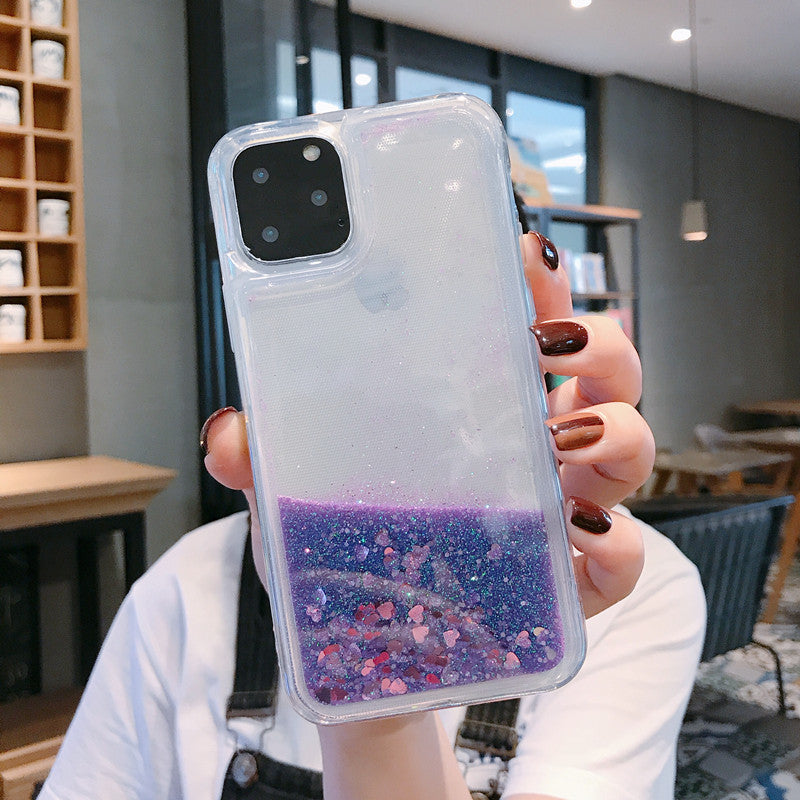 Case For iPhone 17 16 15 14 13 12 Pro Max X Bling Glitter Liquid Gel Phone Cover