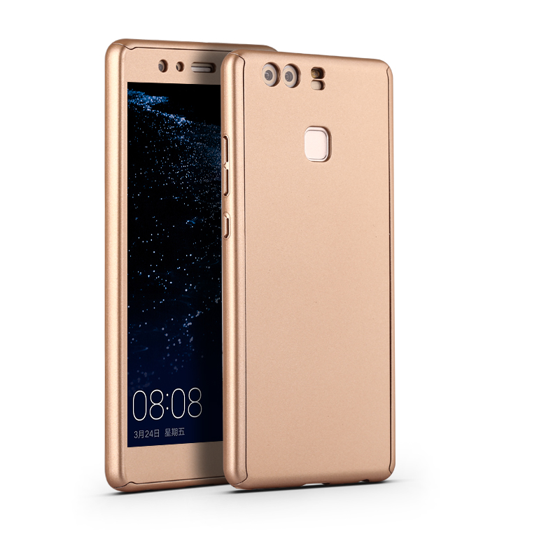 360° Full Body Hard Phone Case Cover Free Tempered Glass For Huawei P9 Lite/Plus