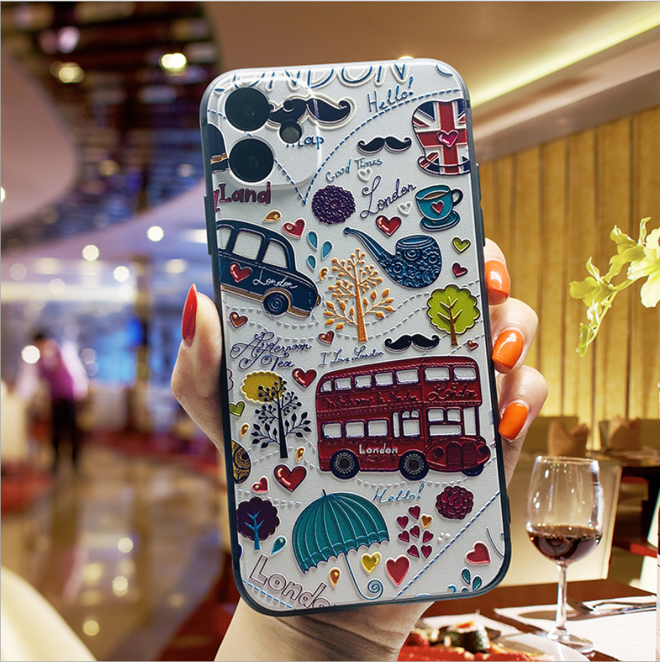 3D London Paris Soft Cat City Rubber Case Cover For Huawei P20 P30 P40 Lite/Pro