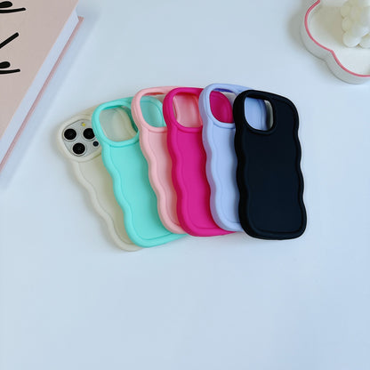 Wavy Candy Colour TPU Case For iPhone 17 16 15 14 13 Soft Shockproof Phone Cover