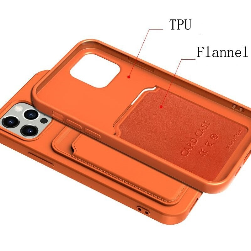 Case For iPhone 13 Pro Max Pro Mini Wallet Card Holder Shockproof Cover Silicone
