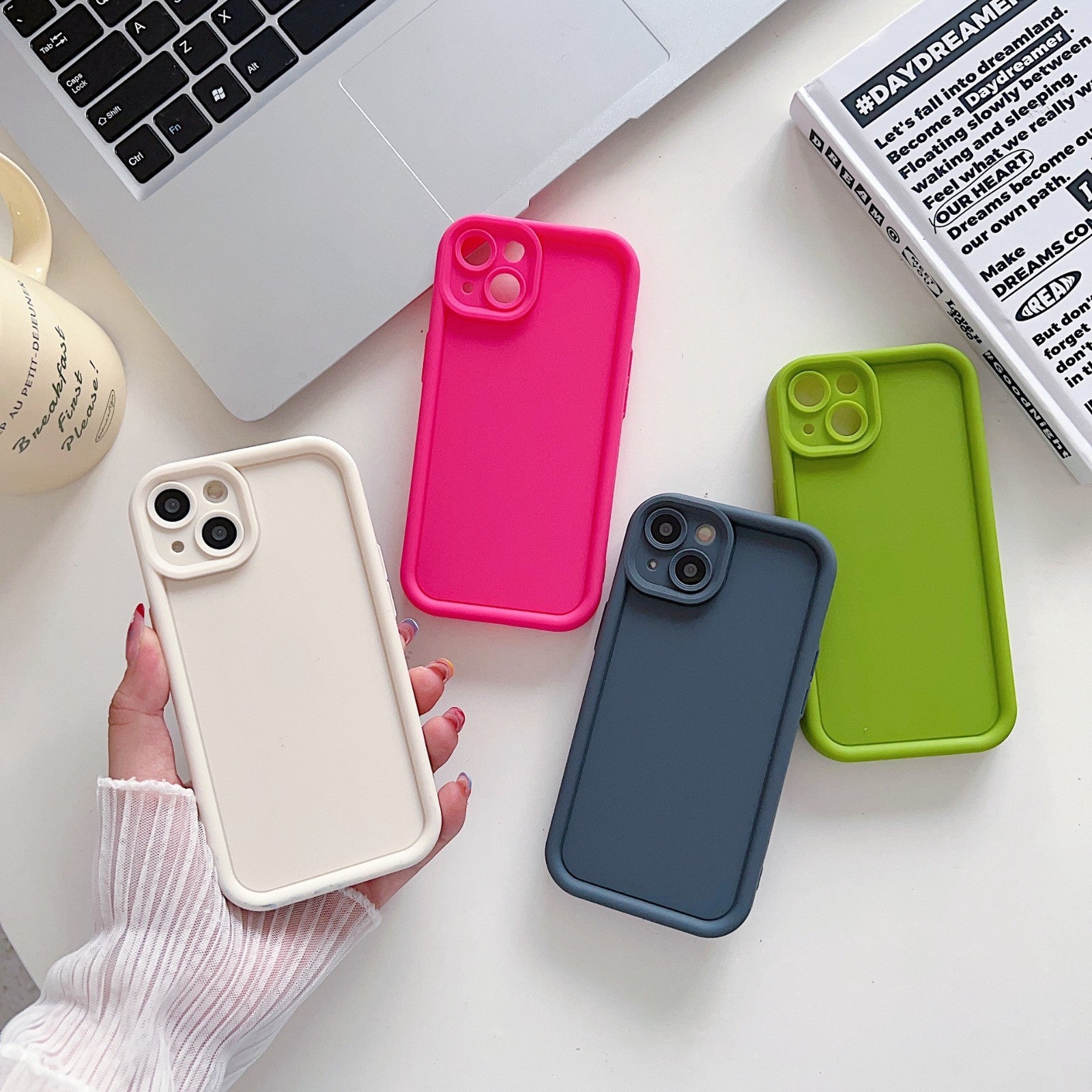Soft TPU Case For iPhone 17 16 15 Shockproof Plain Colour Silicone Phone Cover