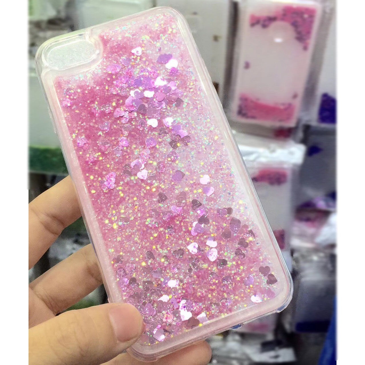 Case For iPhone 17 16 15 14 13 12 Pro Max X Bling Glitter Liquid Gel Phone Cover