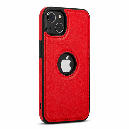 Luxury Leather Case For iPhone 15 Pro Max Plus Shockproof Slim Logo Back Cover