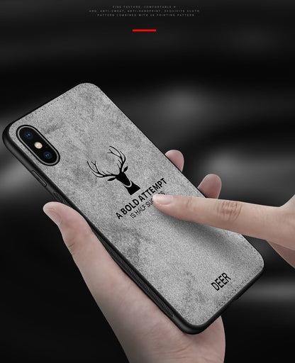 3D Deer Thin Slim Canvas Phone Case Cover For iPhone 15 14 13 12 11 Pro Max Plus