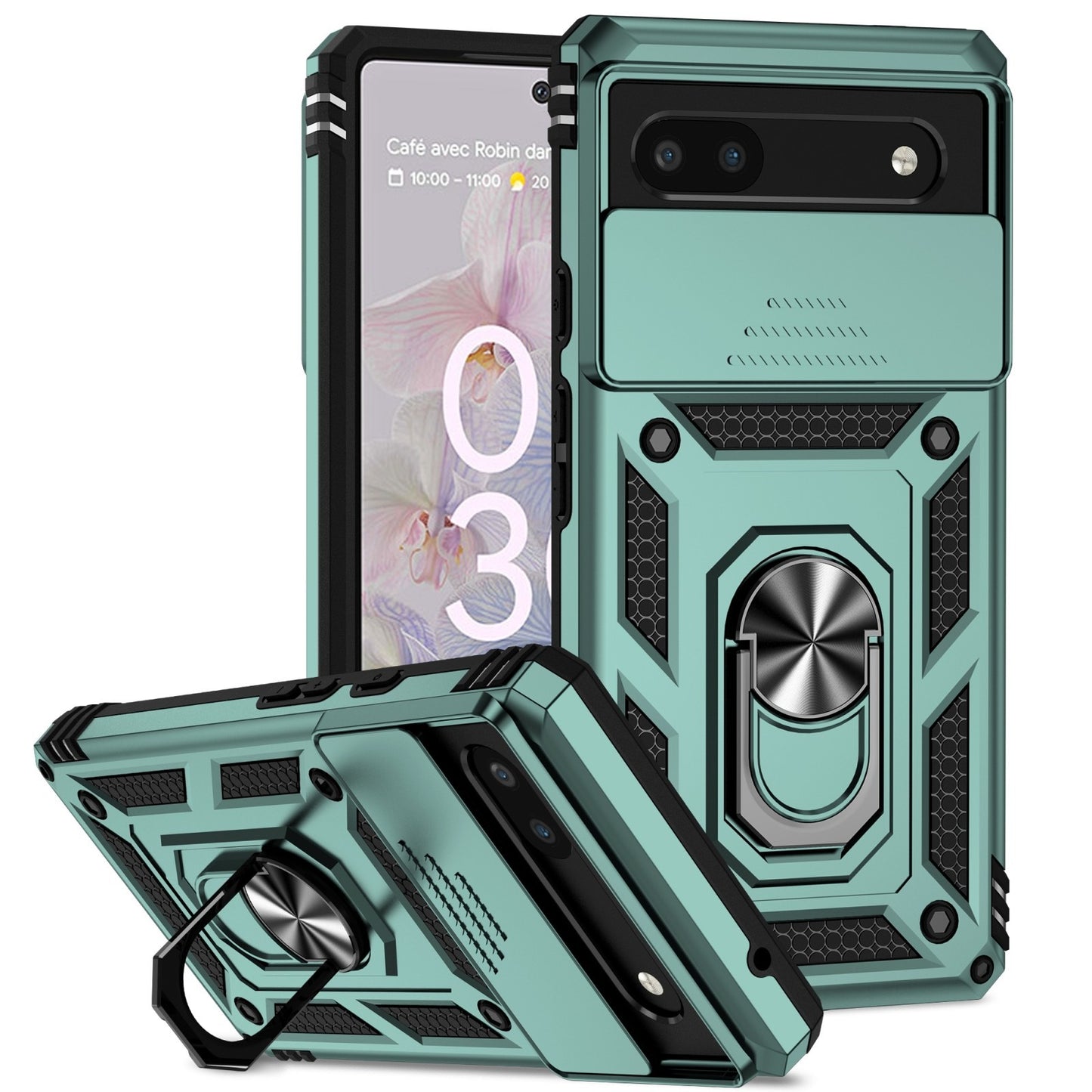 For Google Pixel 6a / 6 / 6 Pro Case Shockproof Rugged Cover Ring Holder Camera