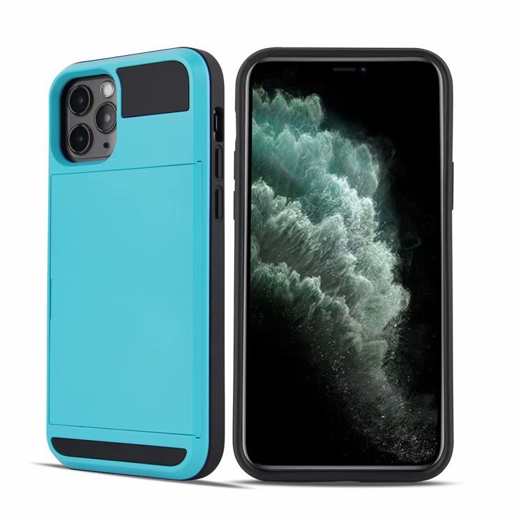 Hybrid Phone Case For iPhone 11 / Pro Max Shockproof Hidden Credit Card Holder