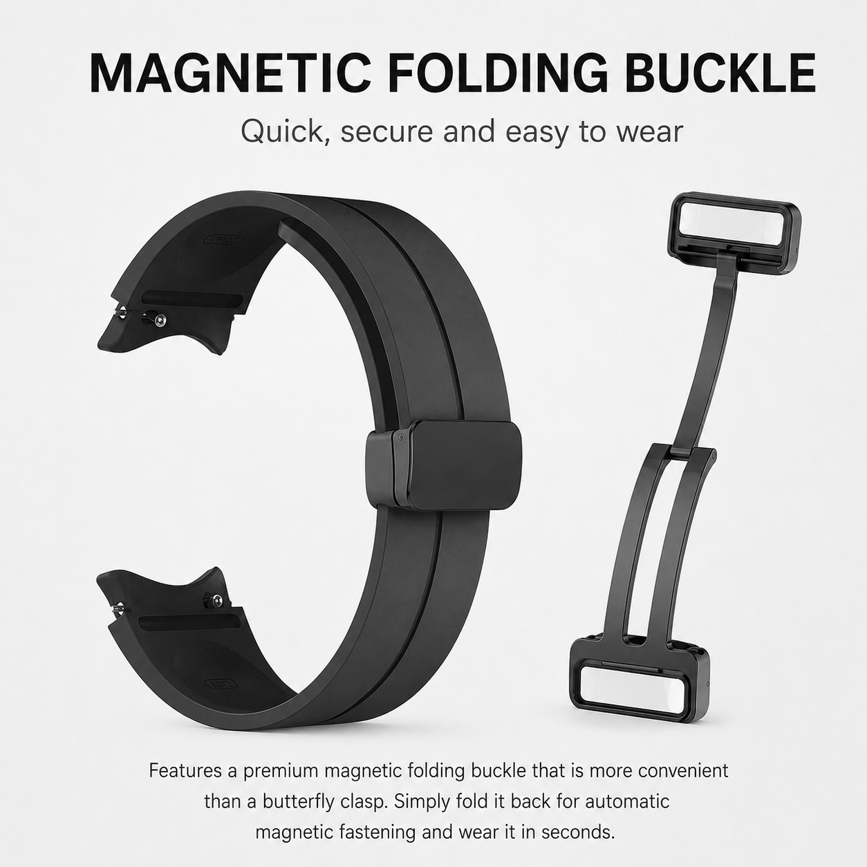 Magnetic Silicone Strap For Samsung Galaxy Watch 7 6 5 4 20mm Band 40/44mm Pro