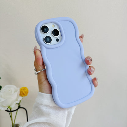 Wavy Candy Colour TPU Case For iPhone 17 16 15 14 13 Soft Shockproof Phone Cover