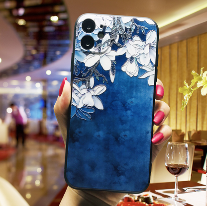 3D Soft Matte Flower Floral Tree Rubber Case Cover Huawei P40 P30 P20 Lite/Pro