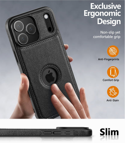 Luxury Leather Case For iPhone 17 Pro Max Air 17e PU Shockproof Slim Logo Cover