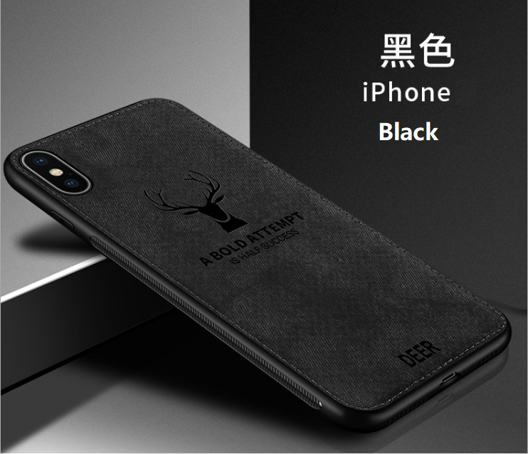 3D Deer Thin Slim Canvas Phone Case Cover For iPhone 15 14 13 12 11 Pro Max Plus