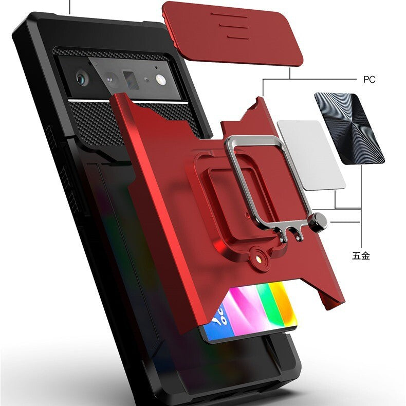 Hybrid Phone Case with Credit Card Holder For Google Pixel 10 9a 9 8 7 6 Pro XL