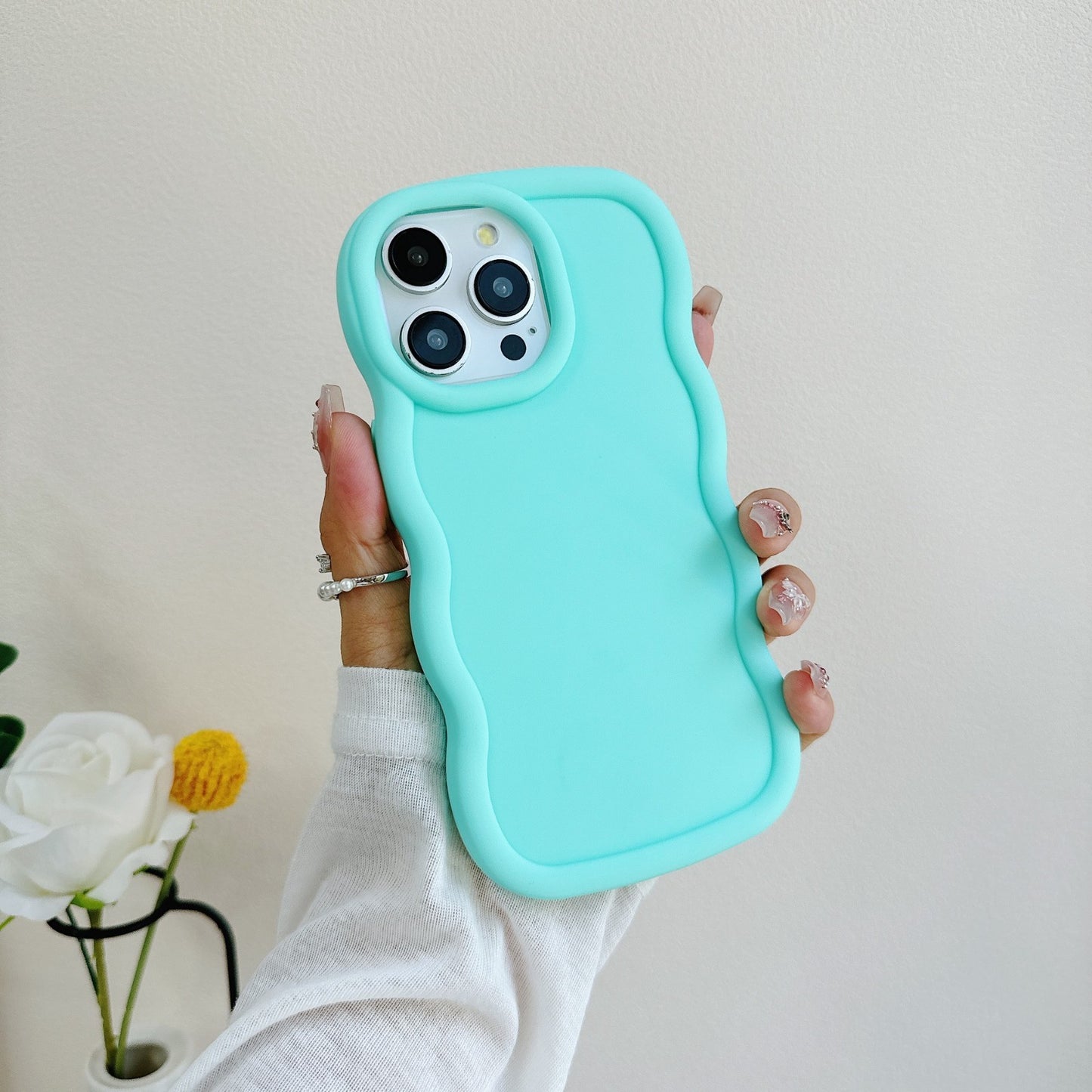 Wavy Candy Colour TPU Case For iPhone 17 16 15 14 13 Soft Shockproof Phone Cover