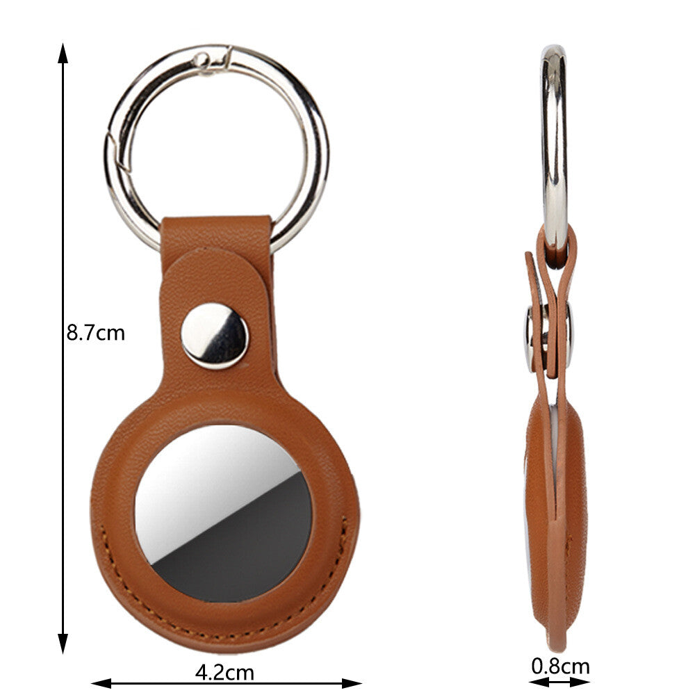 For Apple AirTag Leather Case Protective Cover Key Ring Tracker Keychain Air Tag