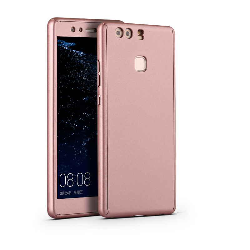 360° Full Body Hard Phone Case Cover Free Tempered Glass For Huawei P9 Lite/Plus