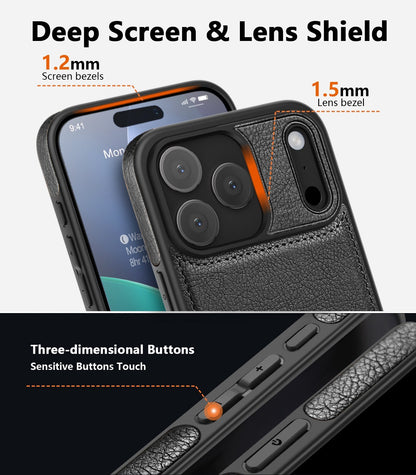 Luxury Leather Case For iPhone 17 Pro Max Air 17e PU Shockproof Slim Logo Cover