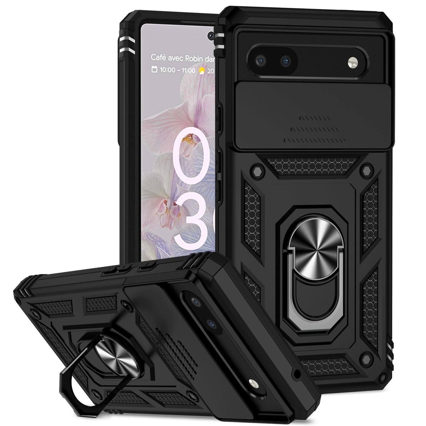 For Google Pixel 6a / 6 / 6 Pro Case Shockproof Rugged Cover Ring Holder Camera