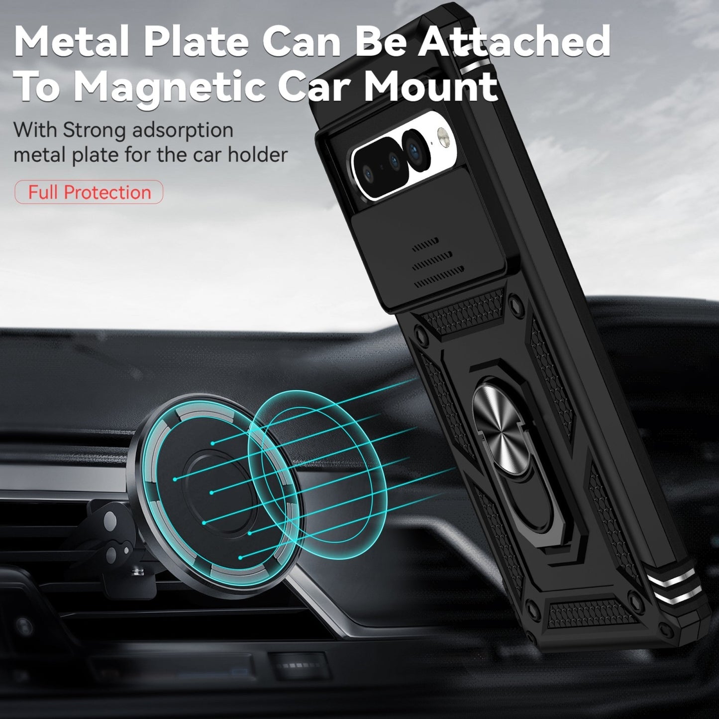 For Google Pixel 7a / 7 / 7 Pro Case Shockproof Rugged Cover Ring Holder Camera