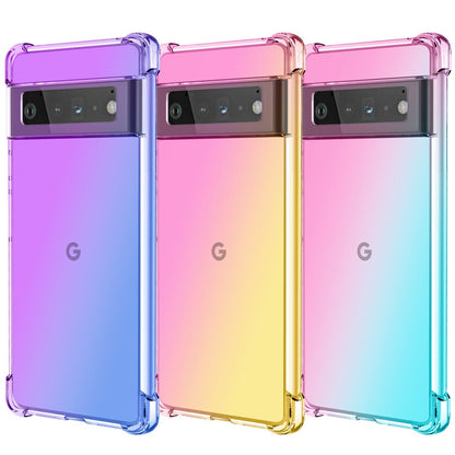 For Google Pixel 6 6A Pro Clear Gradient Slim Silicone Gel Shockproof Case Cover