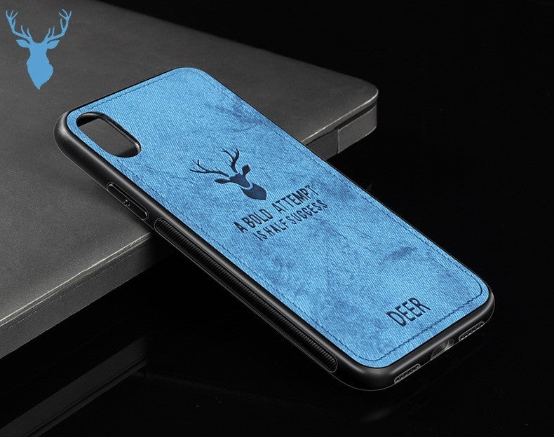 3D Deer Thin Slim Canvas Phone Case Cover For iPhone 15 14 13 12 11 Pro Max Plus