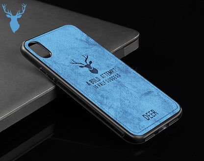3D Deer Thin Slim Canvas Phone Case Cover For iPhone 15 14 13 12 11 Pro Max Plus
