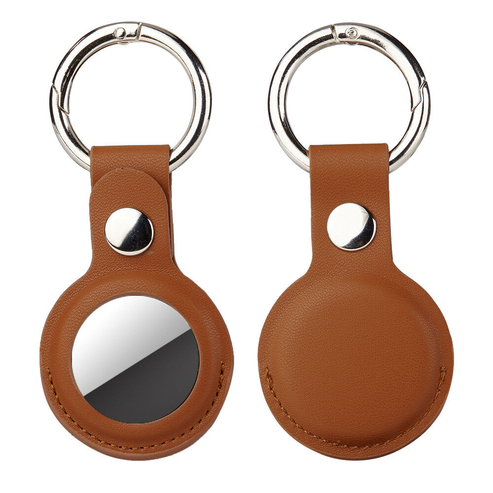 For Apple AirTag Leather Case Protective Cover Key Ring Tracker Keychain Air Tag