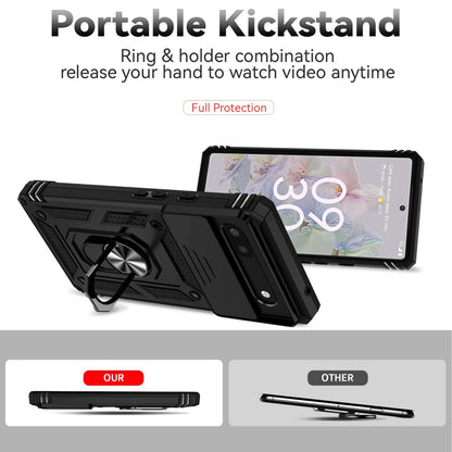 For Google Pixel 6a / 6 / 6 Pro Case Shockproof Rugged Cover Ring Holder Camera