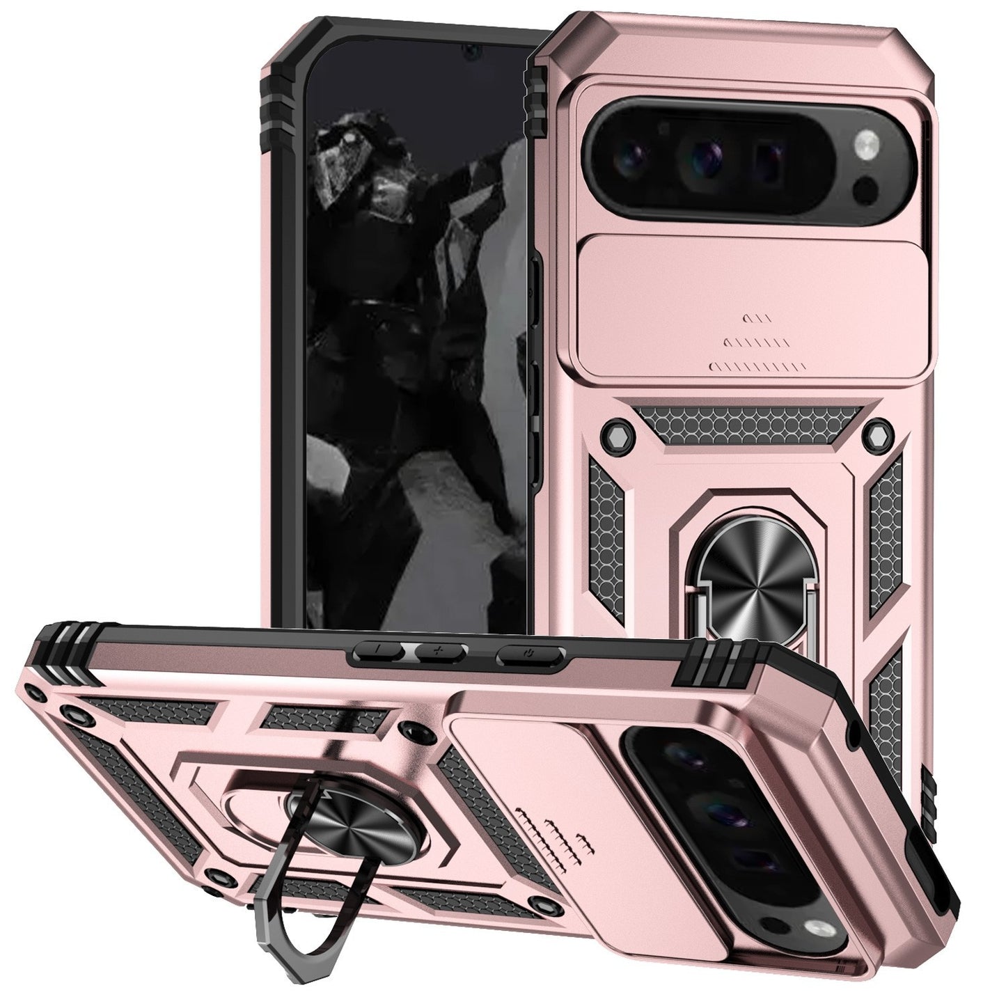 For Google Pixel 9a / 9 Pro XL Case Shockproof Armour Cover Ring Holder Camera