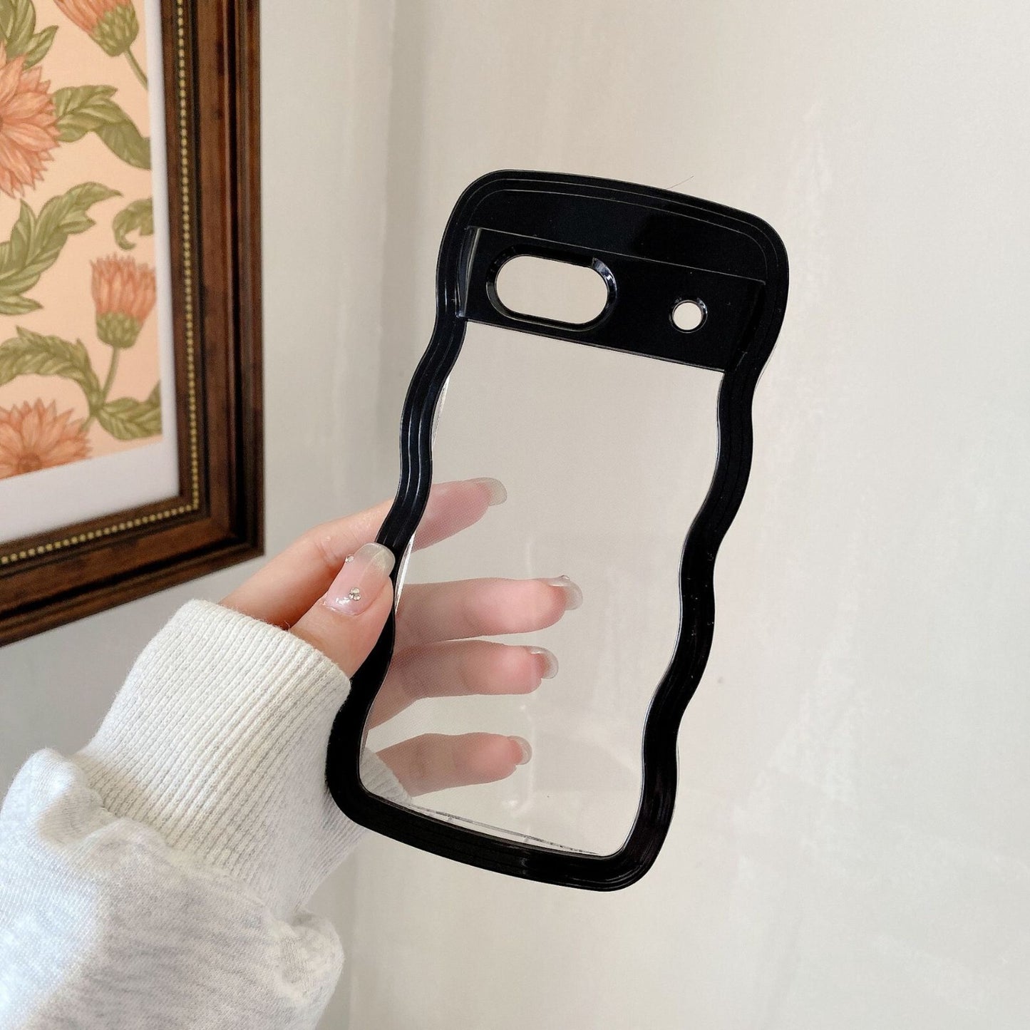 Colourful Wave Side Clear TPU Shockproof Phone Case For Google Pixel 9 8a 7a Pro