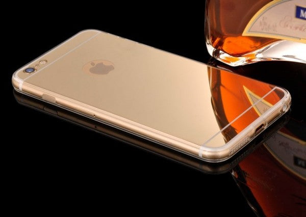 Gold Soft Thin Mirror TPU Phone case cover for Apple iPhone 5/6/6S/7/8/X/Plus