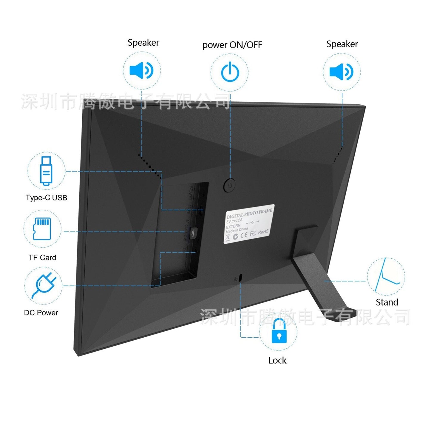 Digital Photo Frame 10.1 inch 1080P HD WiFi Touch Screen App 32GB Video Share