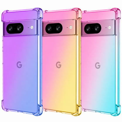 For Google Pixel 8 8A Pro Clear Gradient Slim Silicone Gel Shockproof Case Cover