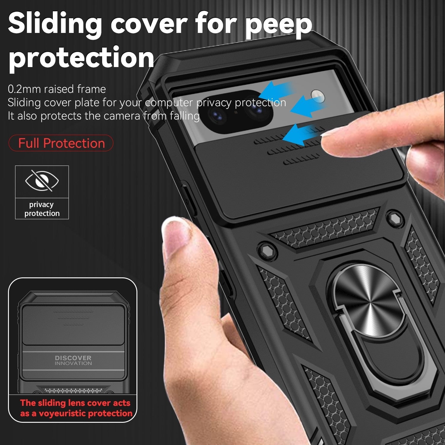 For Google Pixel 8a / 8 / 8 Pro Case Shockproof Rugged Cover Ring Holder Camera