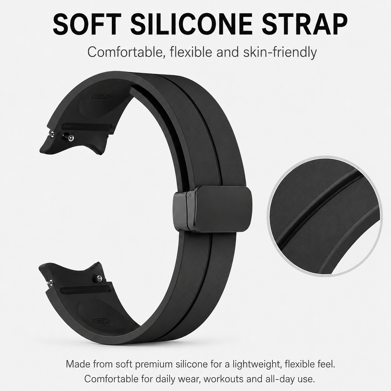 Magnetic Silicone Strap For Samsung Galaxy Watch 7 6 5 4 20mm Band 40/44mm Pro