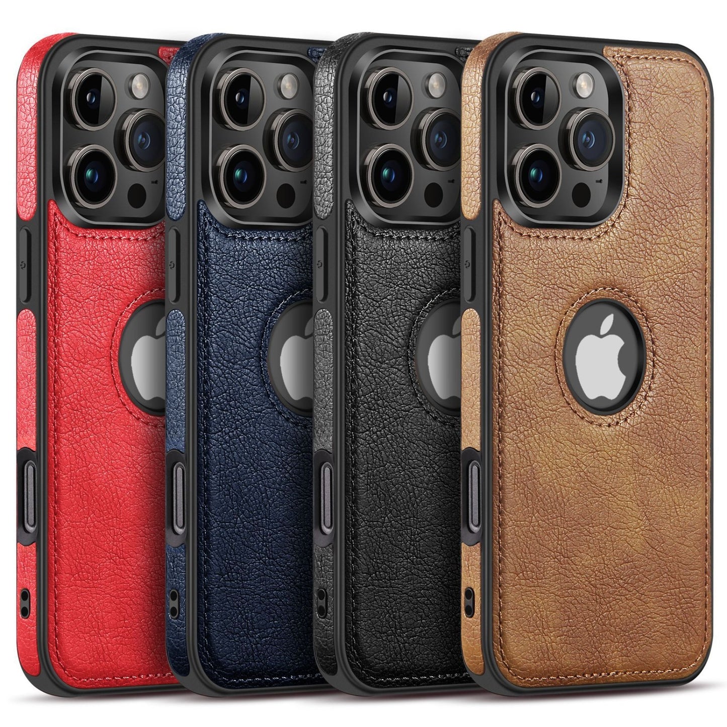 Luxury Leather Case For iPhone 16 Pro Max Plus 16e PU Shockproof Slim Logo Cover