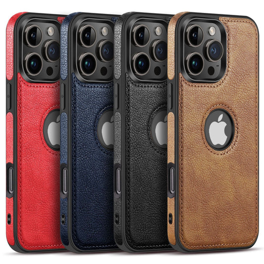 Luxury Leather Case For iPhone 16 Pro Max Plus 16e PU Shockproof Slim Logo Cover