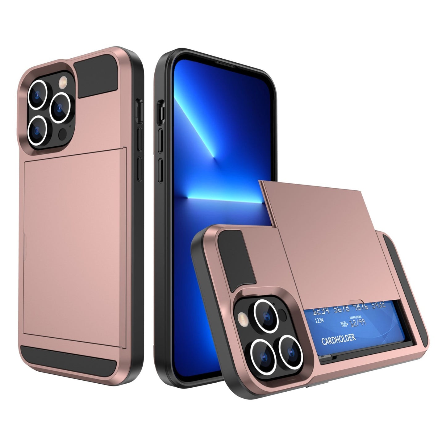 Card Holder Wallet Case Shockproof Hybrid Protective For iPhone 14 Pro Max Plus