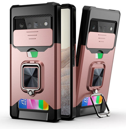 Hybrid Phone Case with Credit Card Holder For Google Pixel 10 9a 9 8 7 6 Pro XL