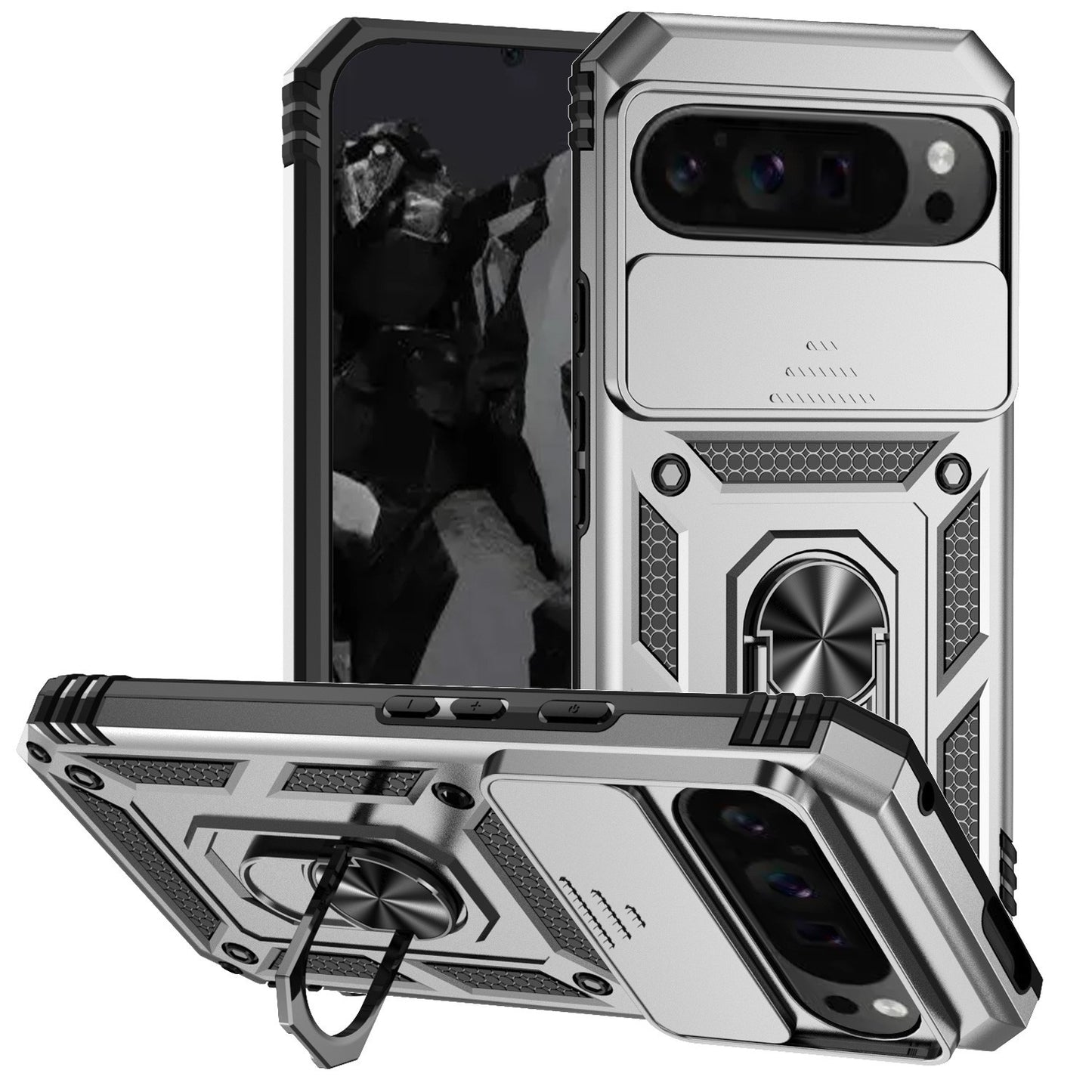 For Google Pixel 9a / 9 Pro XL Case Shockproof Armour Cover Ring Holder Camera