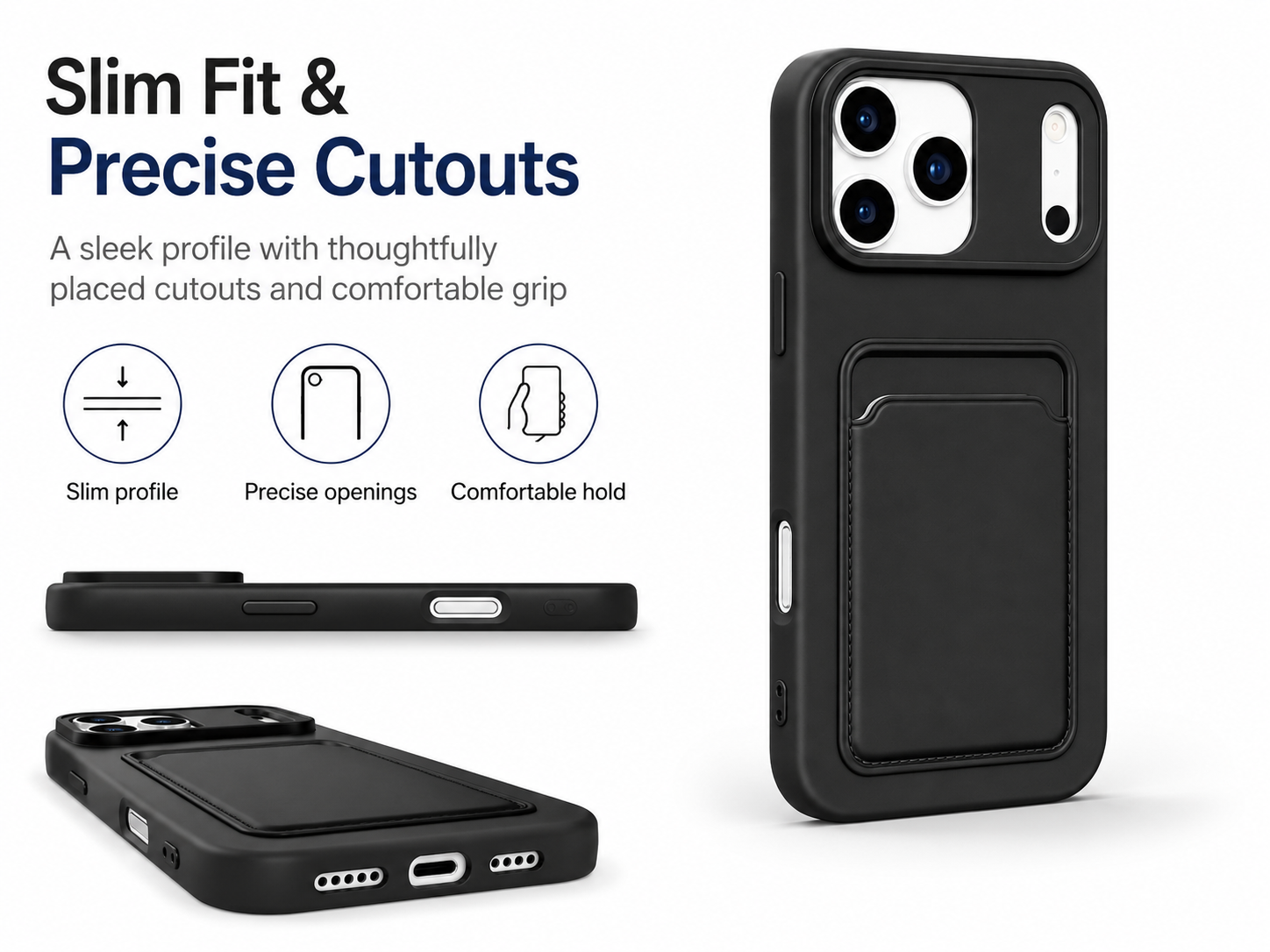 Case For iPhone 14 Pro Max 14 Plus Wallet Card Holder Shockproof Cover Silicone