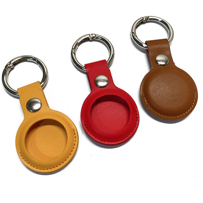 For Apple AirTag Leather Case Protective Cover Key Ring Tracker Keychain Air Tag