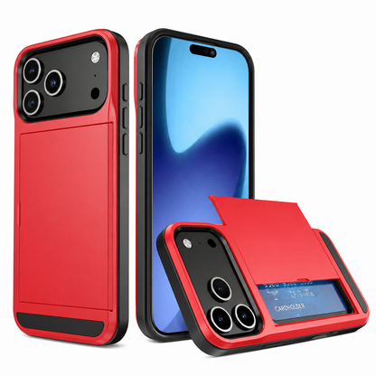 Card Holder Wallet Case Shockproof Hybrid Rugged Cover iPhone 17 / 17 Pro Max e