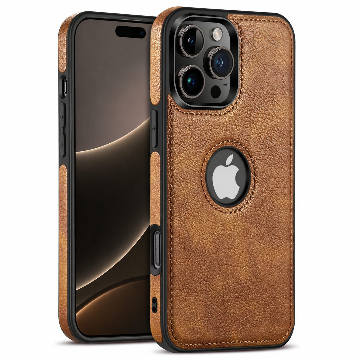 Luxury Leather Case For iPhone 16 Pro Max Plus 16e PU Shockproof Slim Logo Cover