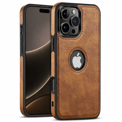 Luxury Leather Case For iPhone 16 Pro Max Plus 16e PU Shockproof Slim Logo Cover